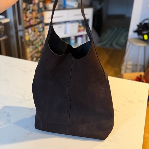 Slouchy Vida Suede Bag in Deep Chocolate - Picture 2 of 4